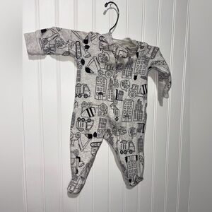 Gray Carter Kids One Piece Construction Print Onesie| Size 3 months paired